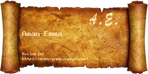 Aman Emma névjegykártya